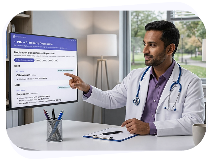 Clinician reviewing PointHealth medication insights in the EHR